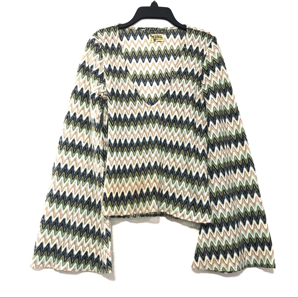 Show Me Your MuMu | Chevron Knit Bell Sleeve Top
